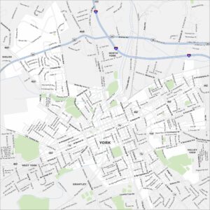 York Map Pennsylvania