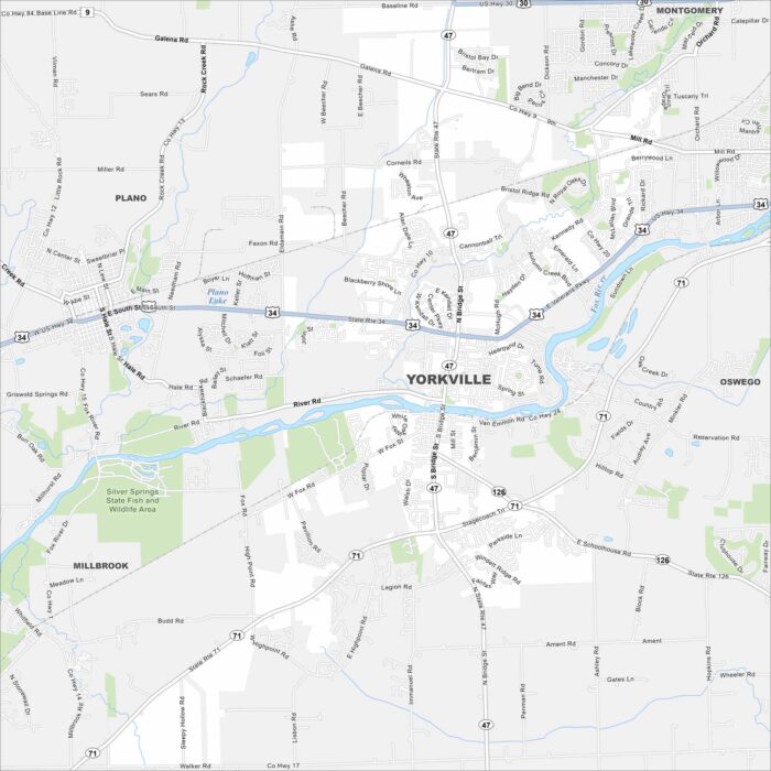Yorkville Map Illinois