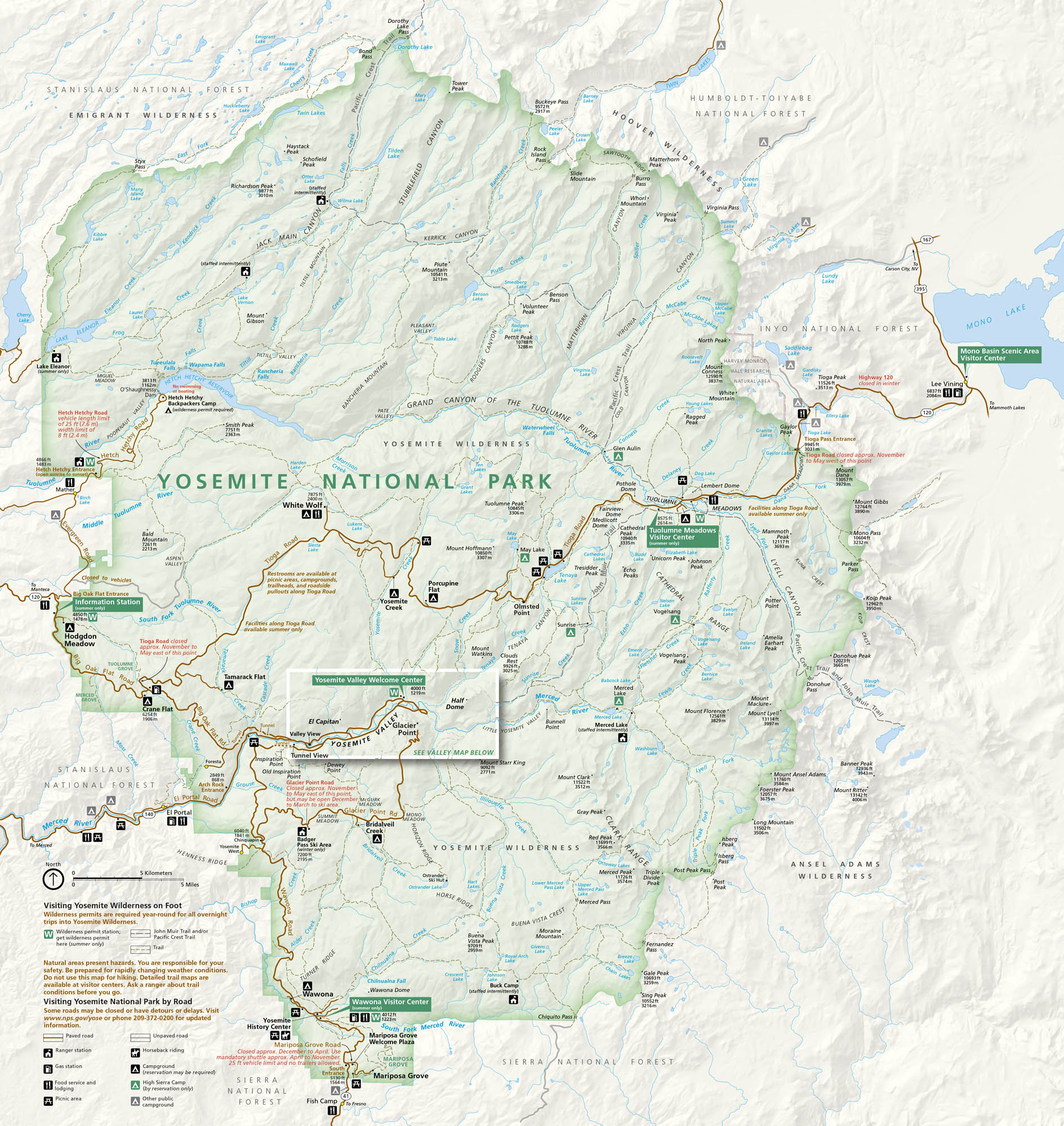 Yosemite National Park Map