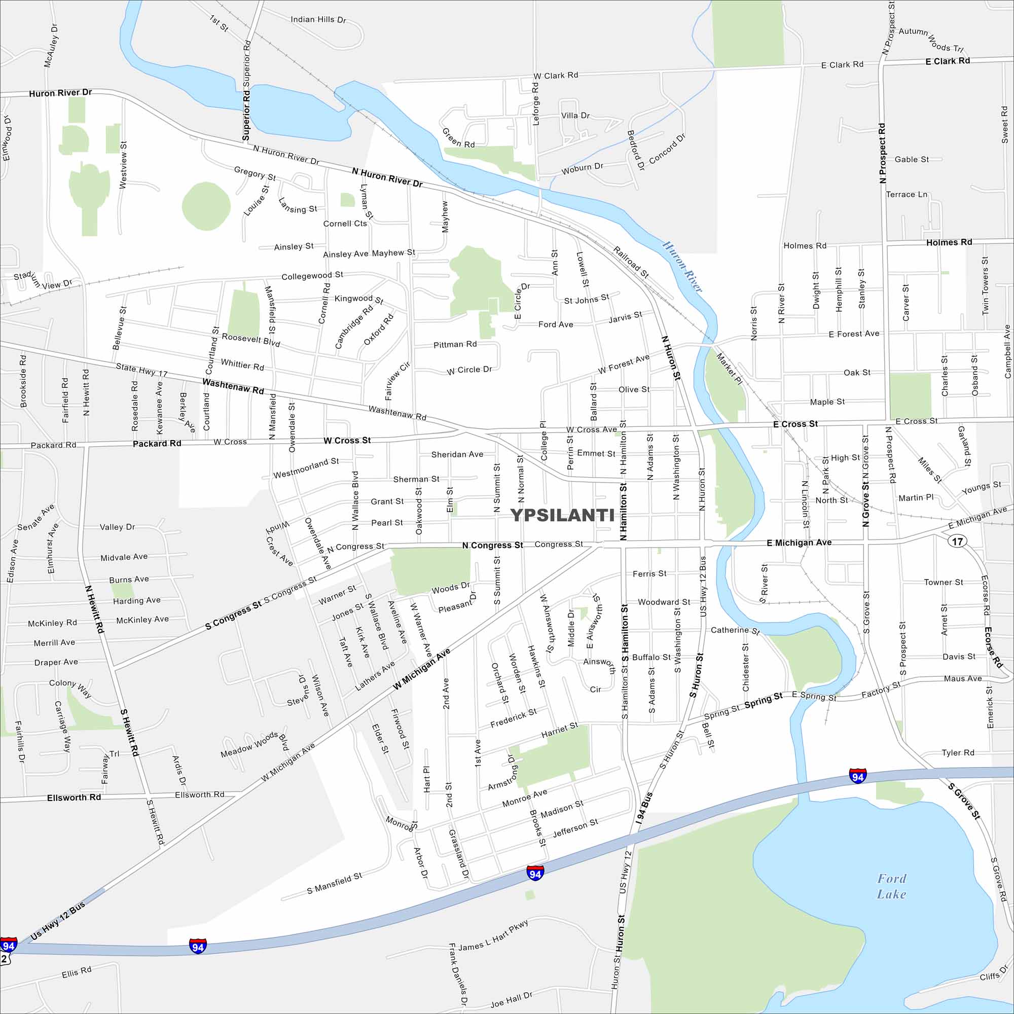 Ypsilanti Map Michigan