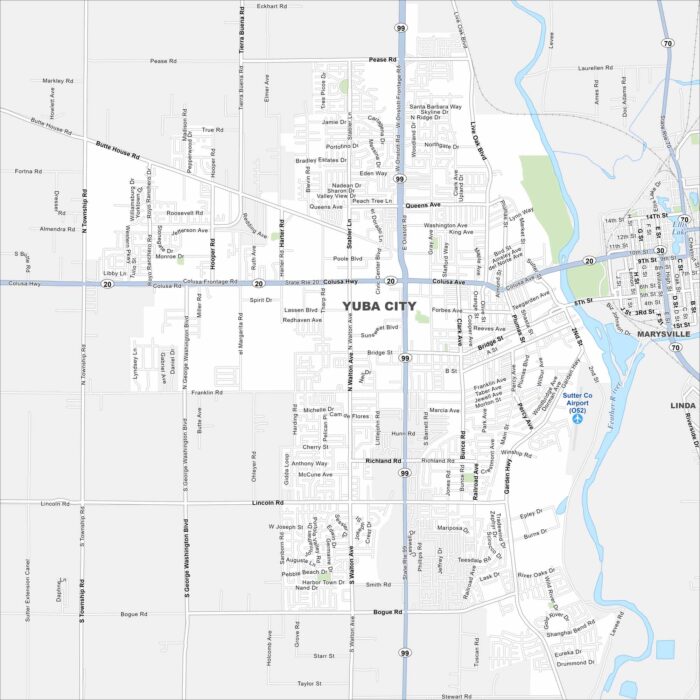 Yuba City Map California