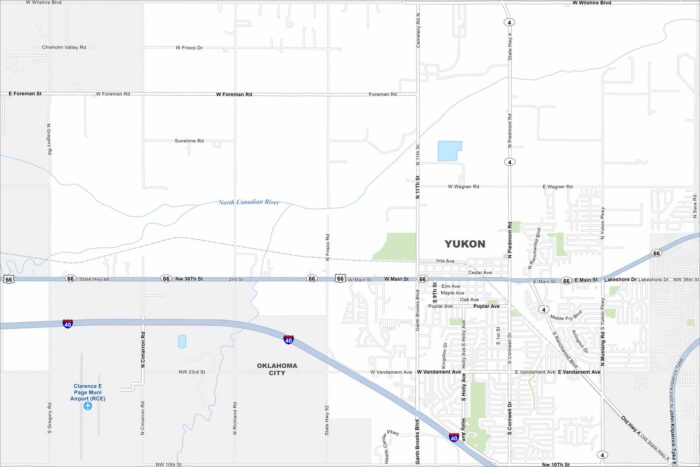 Yukon Map Oklahoma