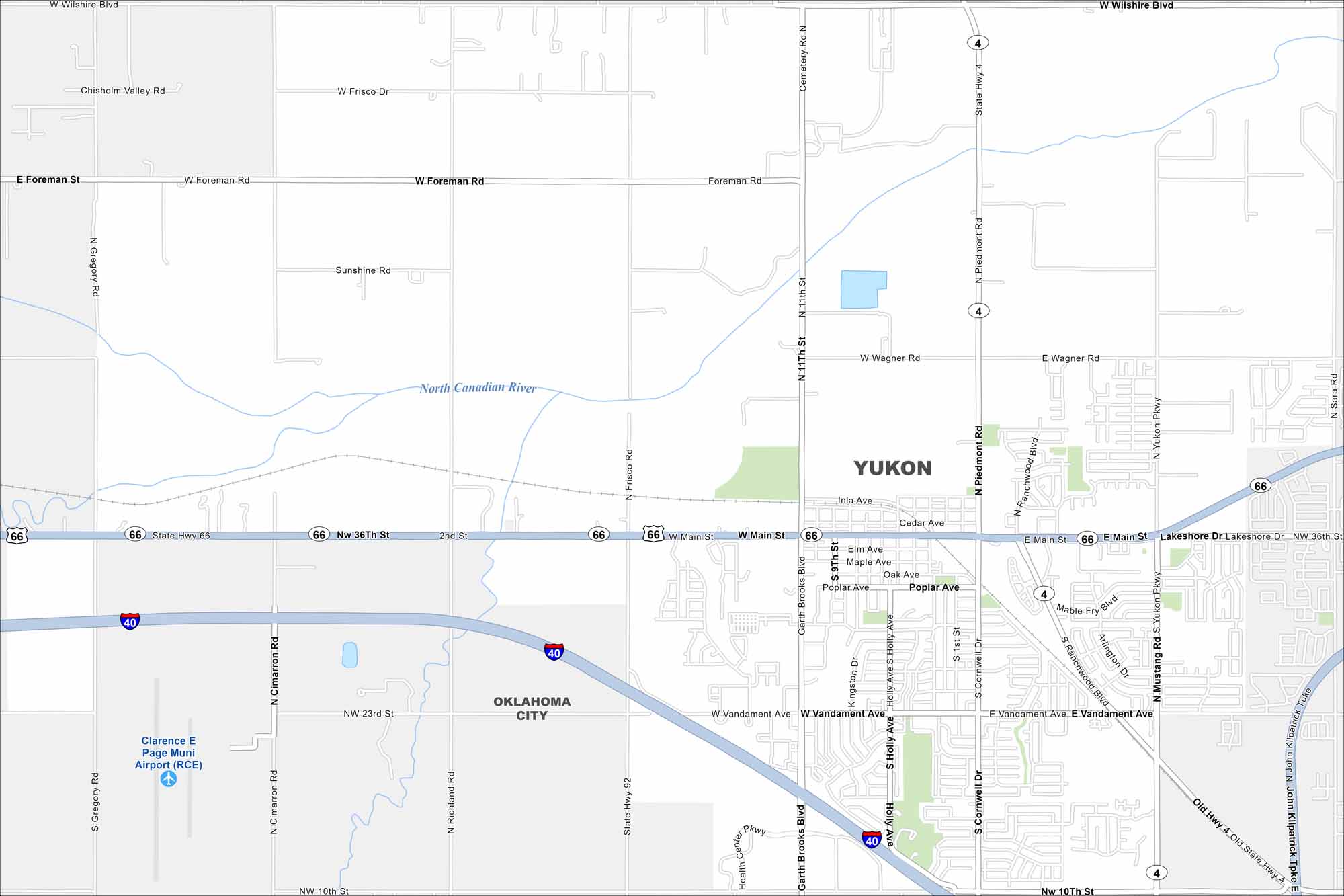 Yukon Map Oklahoma