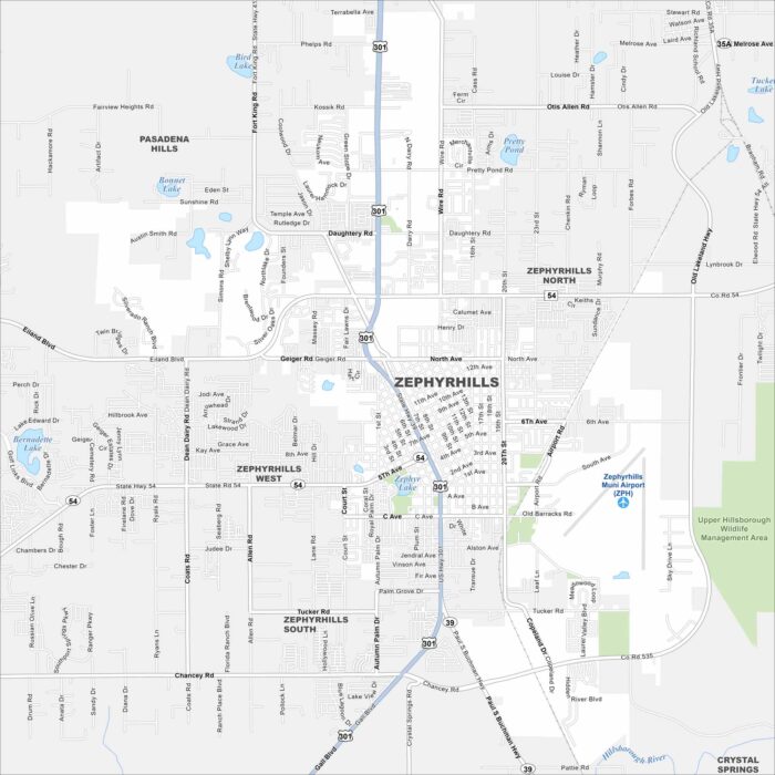 Zephyrhills Map Florida