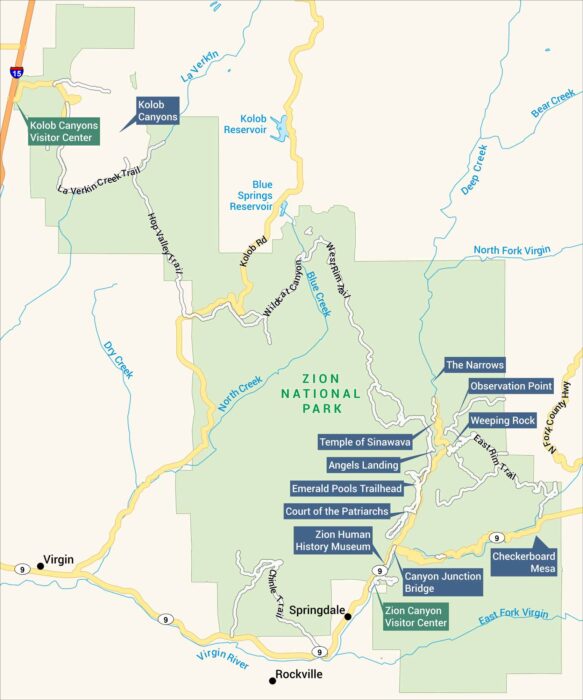 Zion National Park Map
