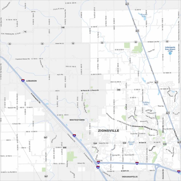 Zionsville Map Indiana